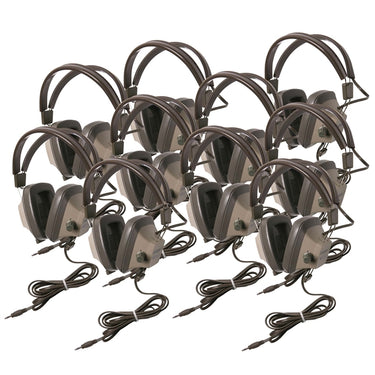 Explorer Binaural Headphone with 3.5mm Stereo Plug & Volume Control - 10 Pack - Learning Headphones